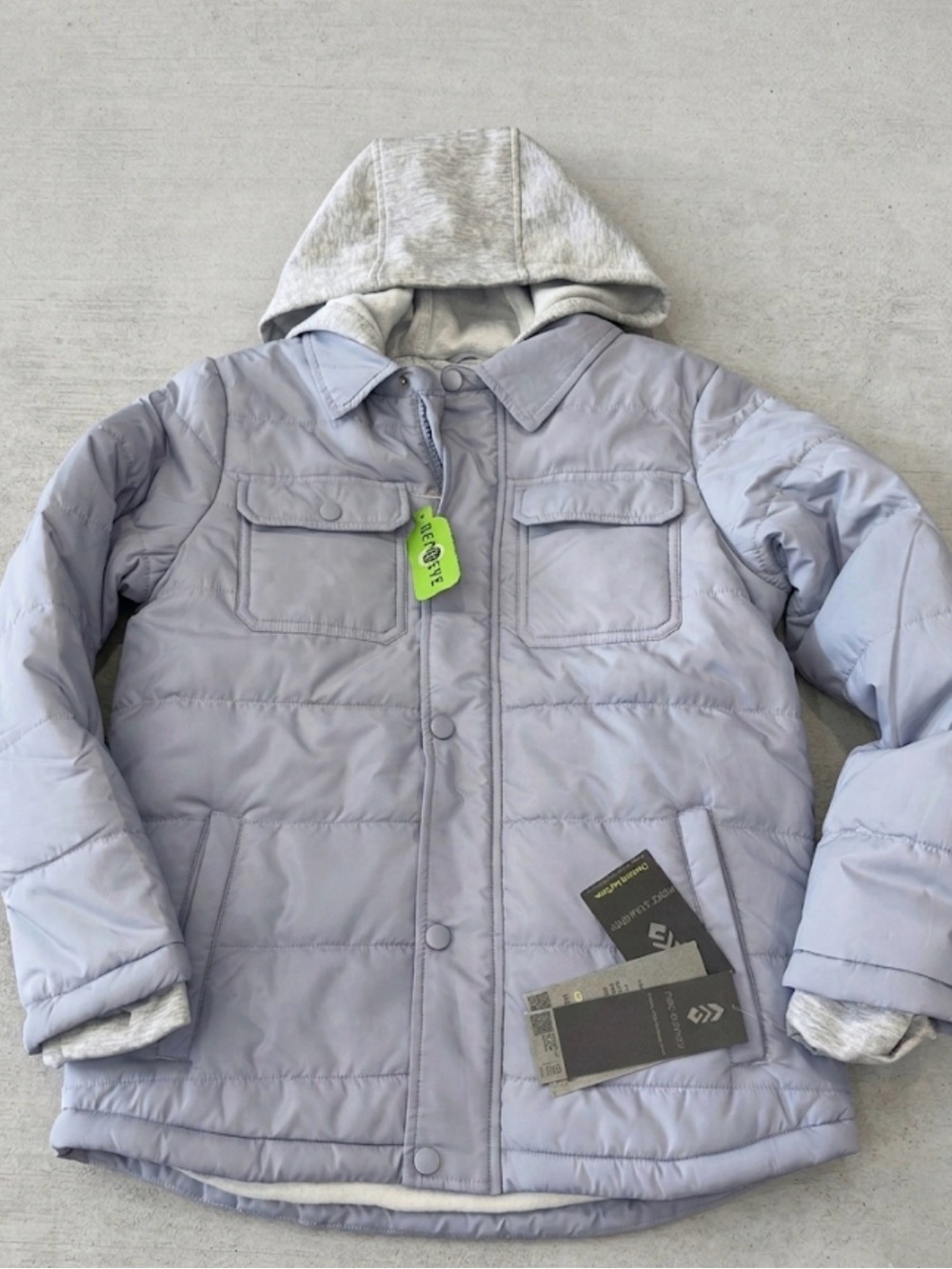 Kids Free Country Coat Blue Quilted Hooded Jacket Sz M NWT